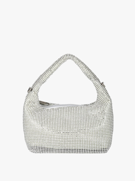 Borsa a mano con strass - argento Solada