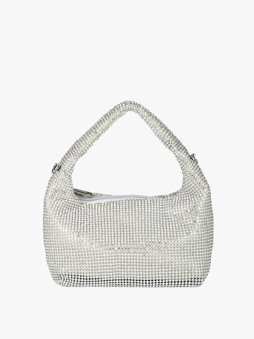 Borsa a mano con strass Solada Argento - immagine 1