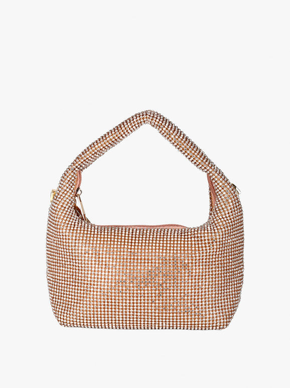 Borsa a mano con strass - champagne Solada