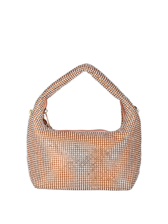 Borsa a mano con strass - champagne Solada