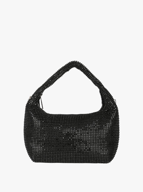 Borsa a mano con strass - nero Solada