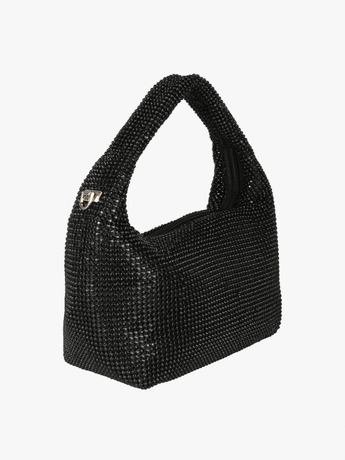 Borsa a mano con strass Solada Nero - immagine 2