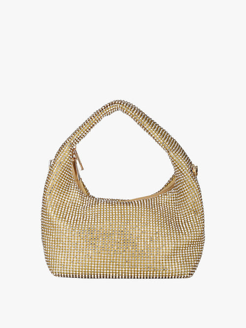 Borsa a mano con strass Solada Oro - immagine 1
