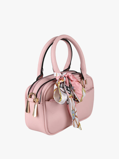 Borsa a mano con foulard Charro — Rosa