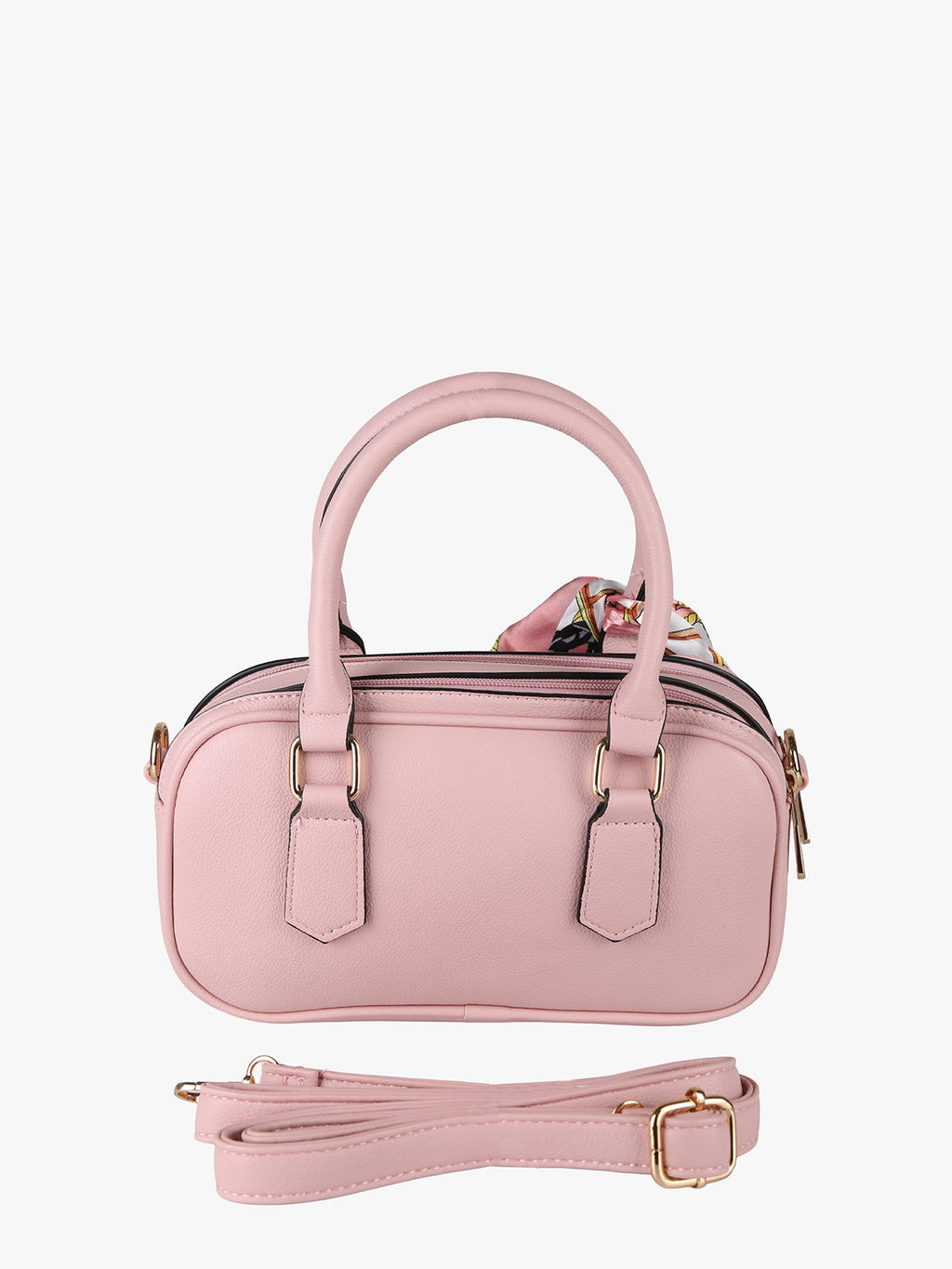 Borsa a mano con foulard Charro — Rosa