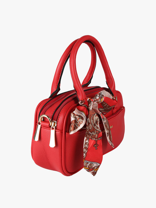 Borsa a mano con foulard Charro — Rosso