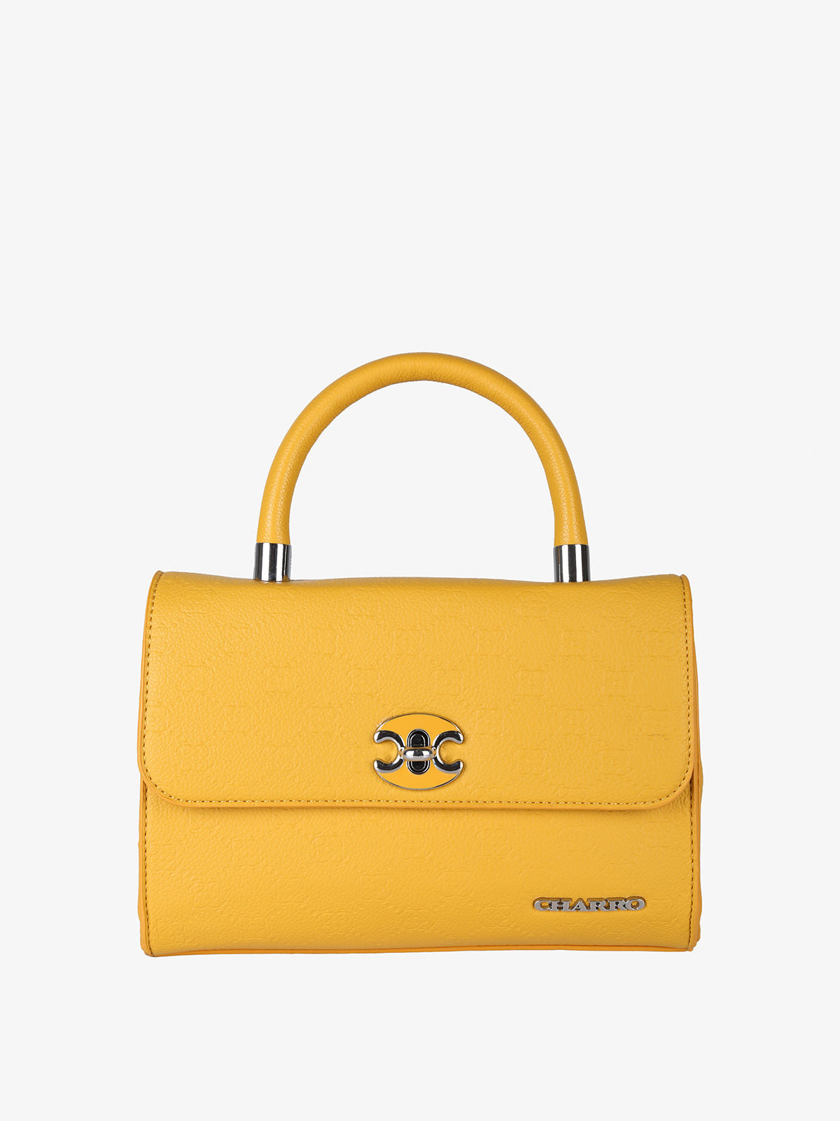 Borsa a mano con patta e chiusura a girello Charro — Giallo