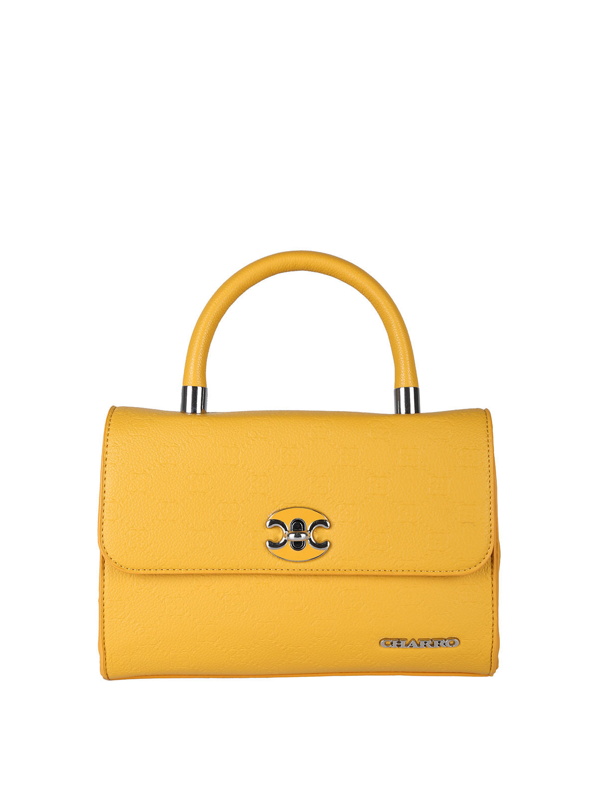 Borsa a mano con patta e chiusura a girello Charro — Giallo