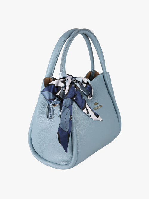 Borsa a mano mini tote con foulard Charro — Azzurro