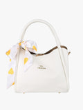 Borsa a mano mini tote con foulard Charro — Bianco