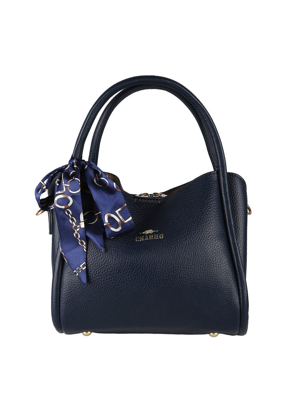 Borsa a mano mini tote con foulard Charro — Blu scuro