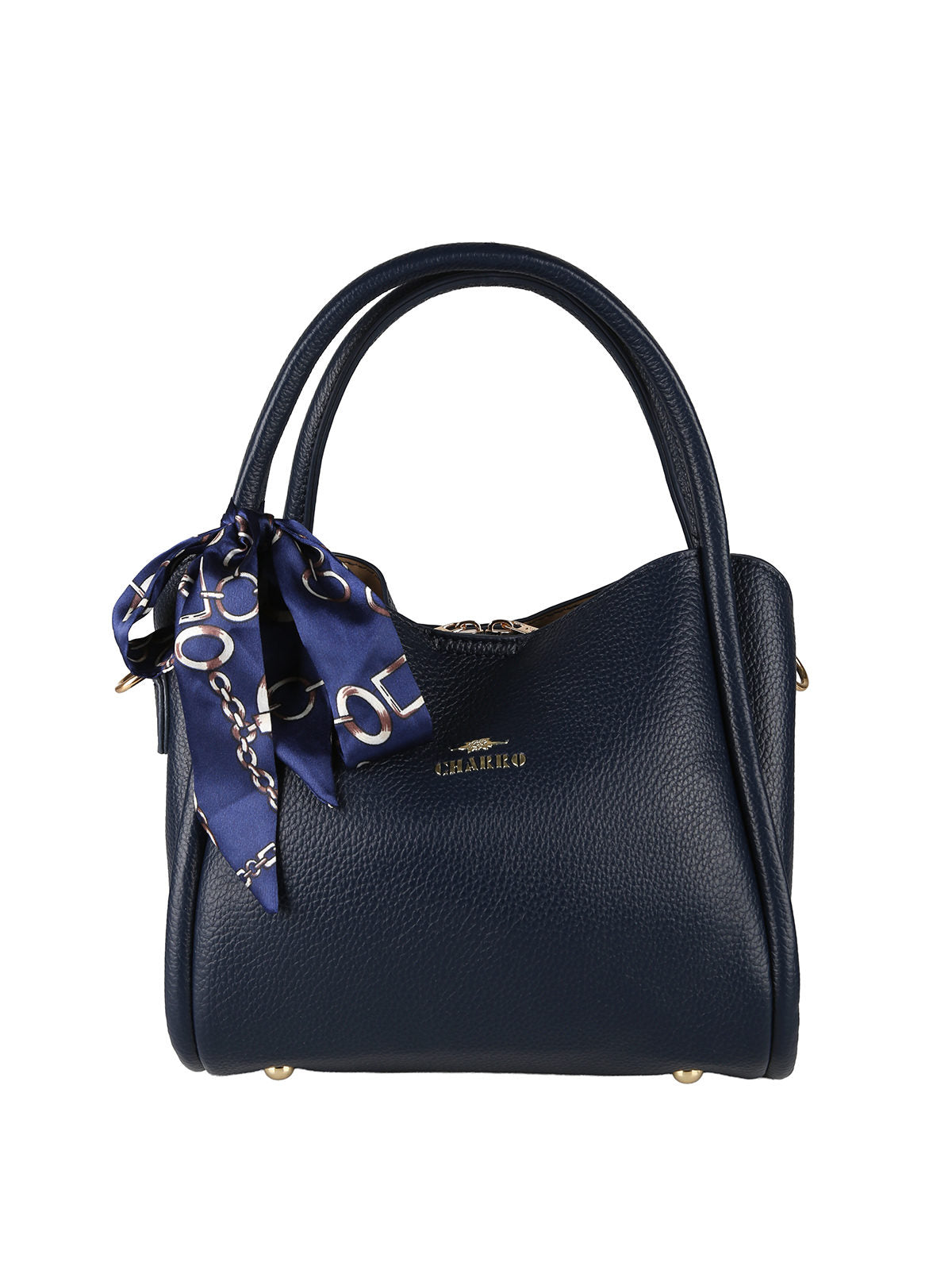 Borsa a mano mini tote con foulard Charro — Blu scuro