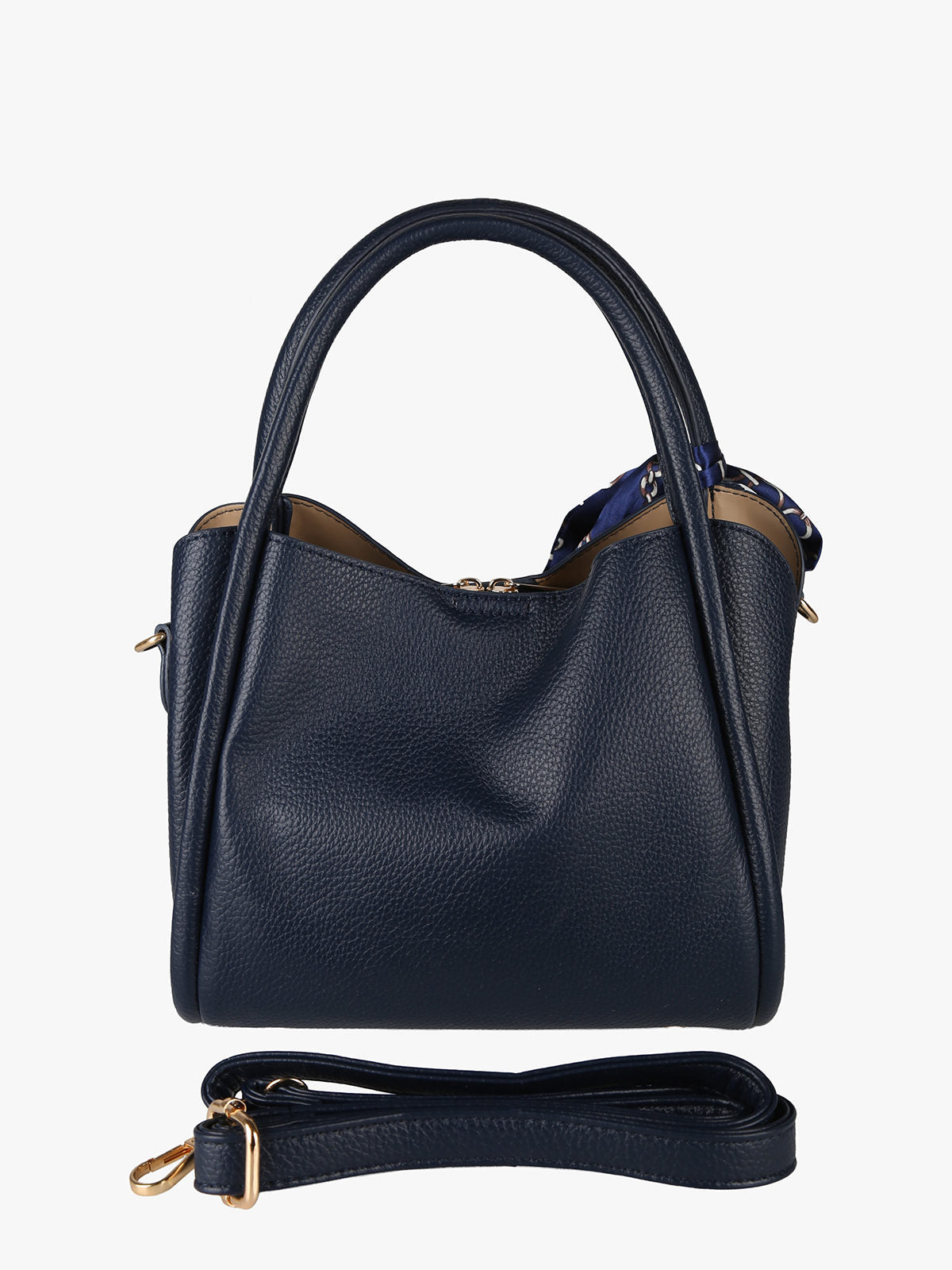 Borsa a mano mini tote con foulard Charro — Blu scuro