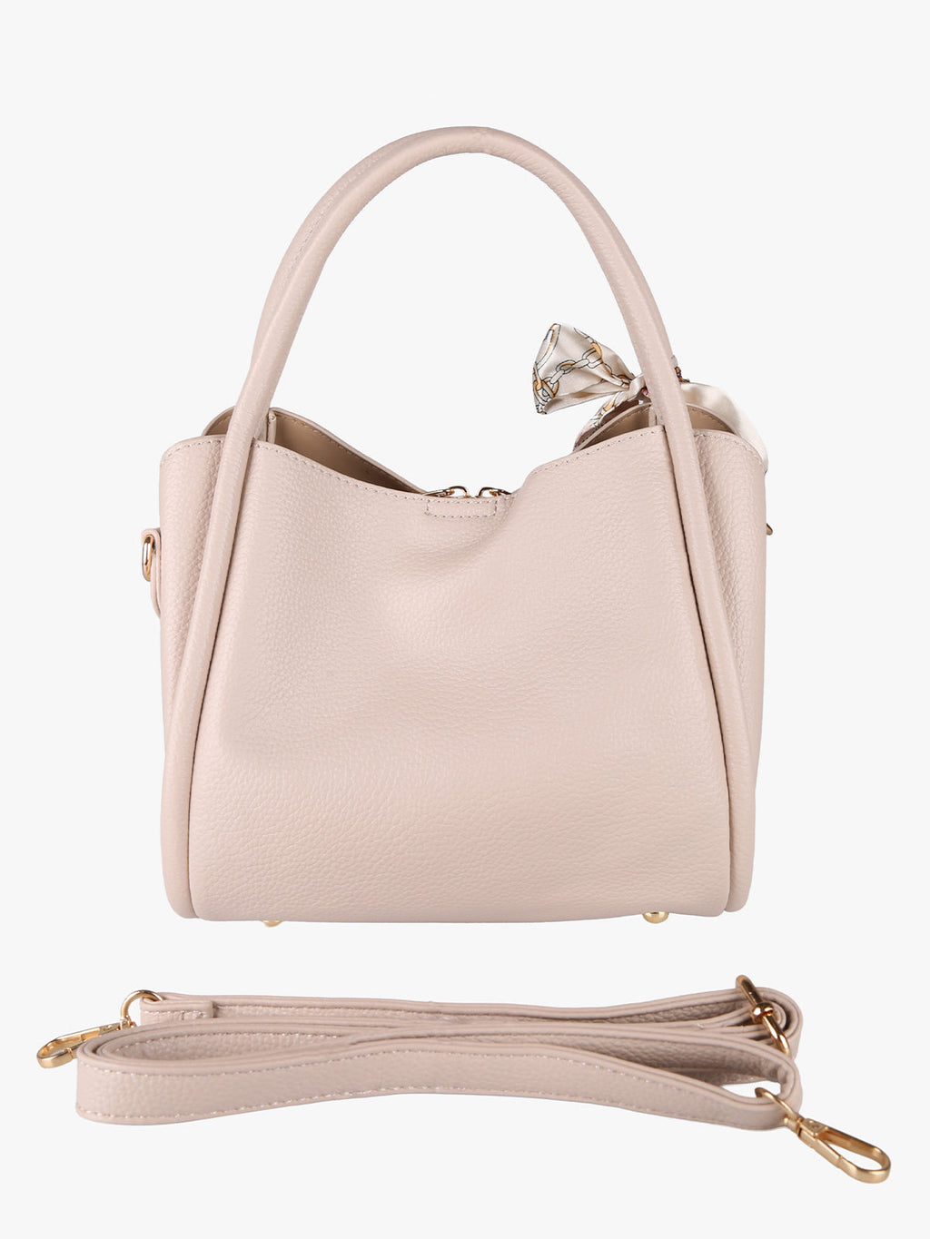 Borsa a mano mini tote con foulard Charro — Khaki
