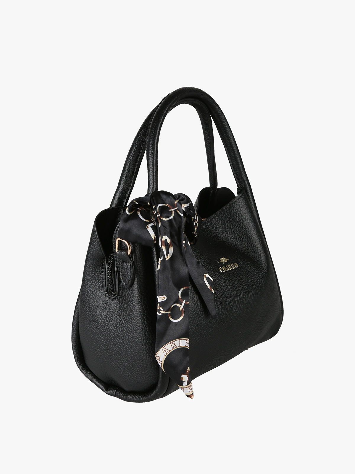Borsa a mano mini tote con foulard Charro — Nero