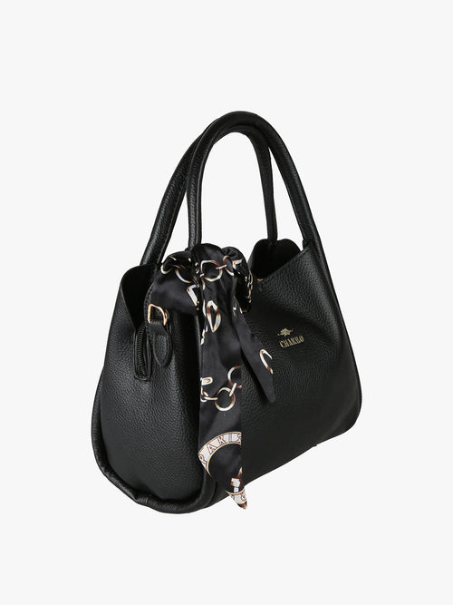 Borsa a mano mini tote con foulard Charro — Nero