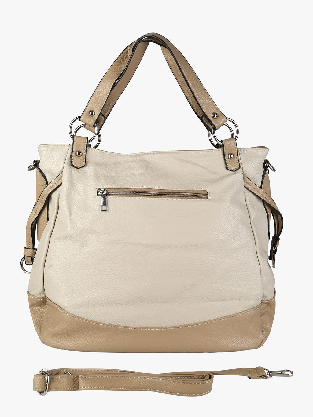Borsa a spalla bicolore Solada — Beige