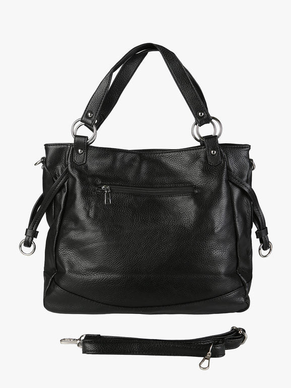 Borsa a spalla bicolore Solada — Nero - immagine 3