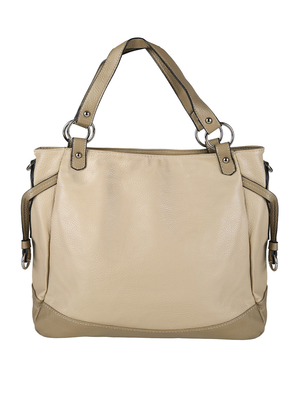 Borsa a spalla bicolore Solada — Taupe