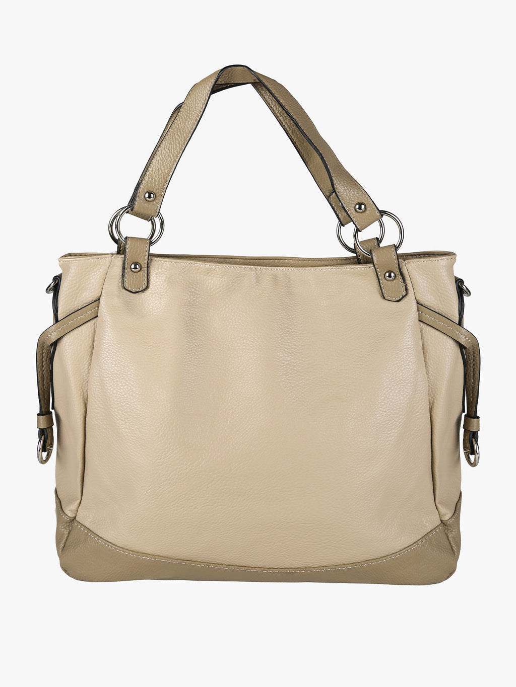 Borsa a spalla bicolore Solada — Taupe