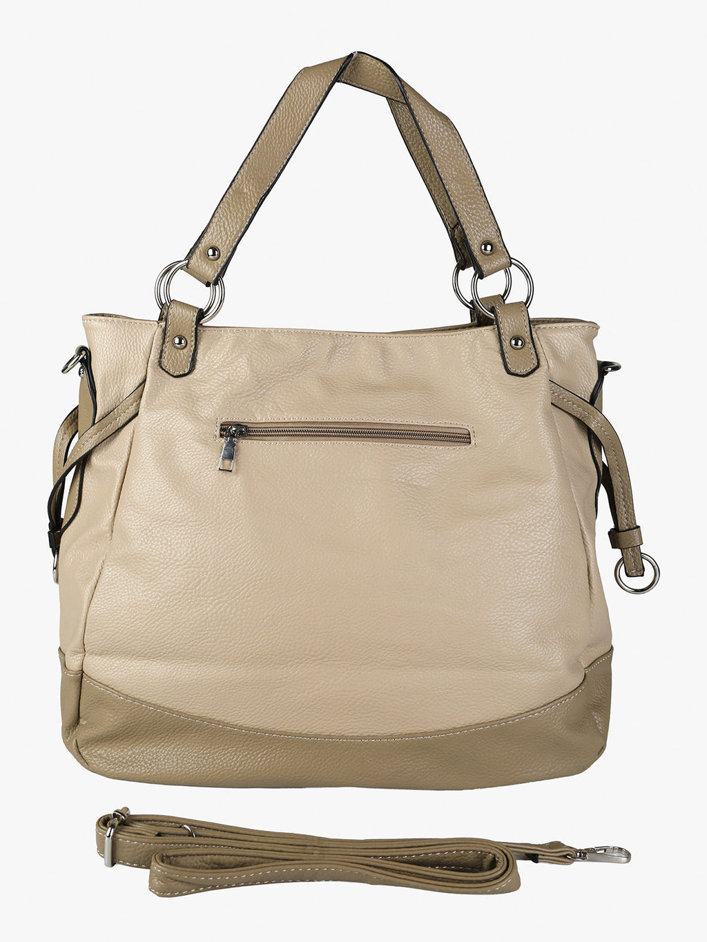 Borsa a spalla bicolore Solada — Taupe