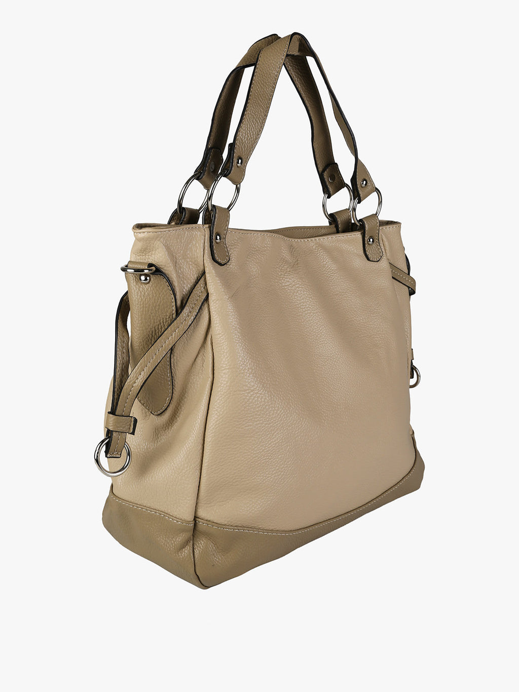 Borsa a spalla bicolore Solada — Taupe