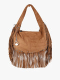 Borsa a spalla con frange e borchie You Young Coveri — Marrone
