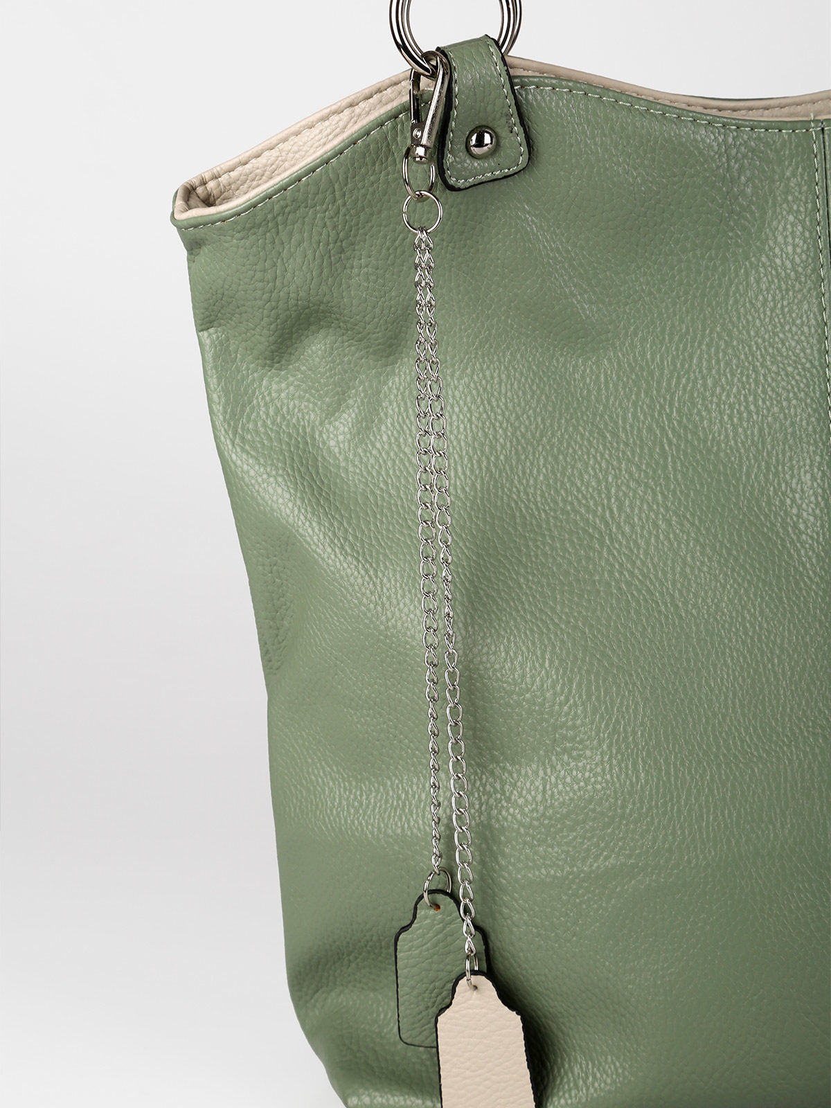 Borsa a spalla in ecopelle Solada — Acqua marina