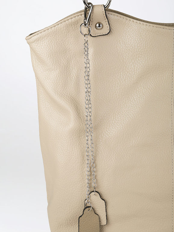 Borsa a spalla in ecopelle Solada — Taupe - immagine 4