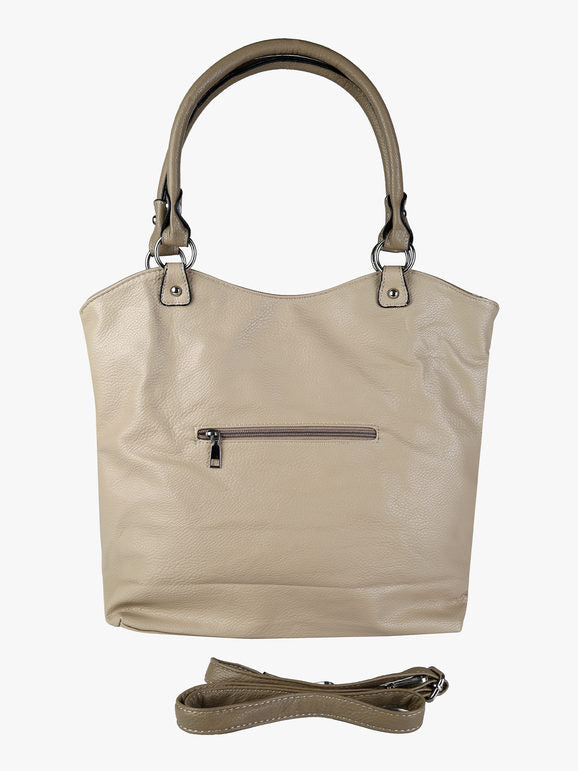 Borsa a spalla in ecopelle Solada — Taupe - immagine 3