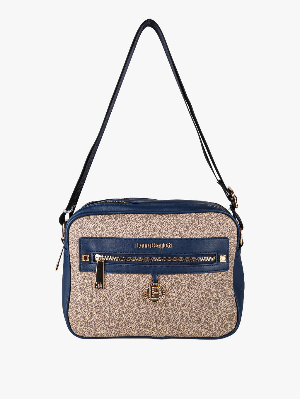 Borsa a tracolla con dettaglio di strass Laura Biagiotti — Blu
