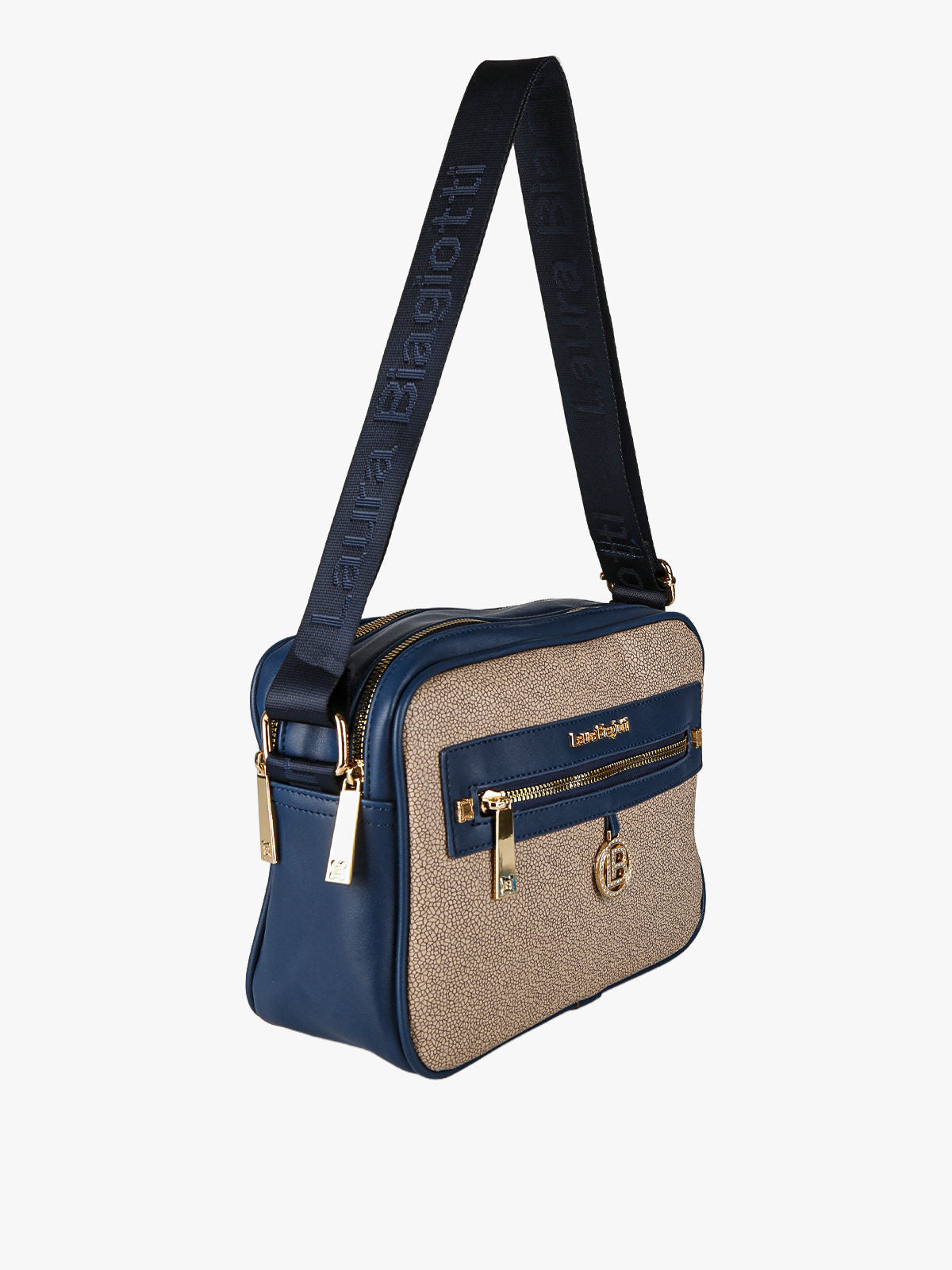 Borsa a tracolla con dettaglio di strass Laura Biagiotti — Blu