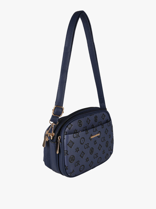 Borsa a tracolla con logo Charro — Blu