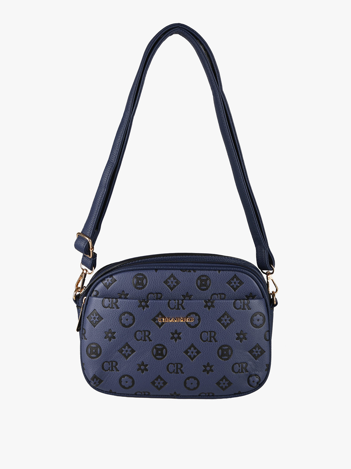 Borsa a tracolla con logo Charro — Blu