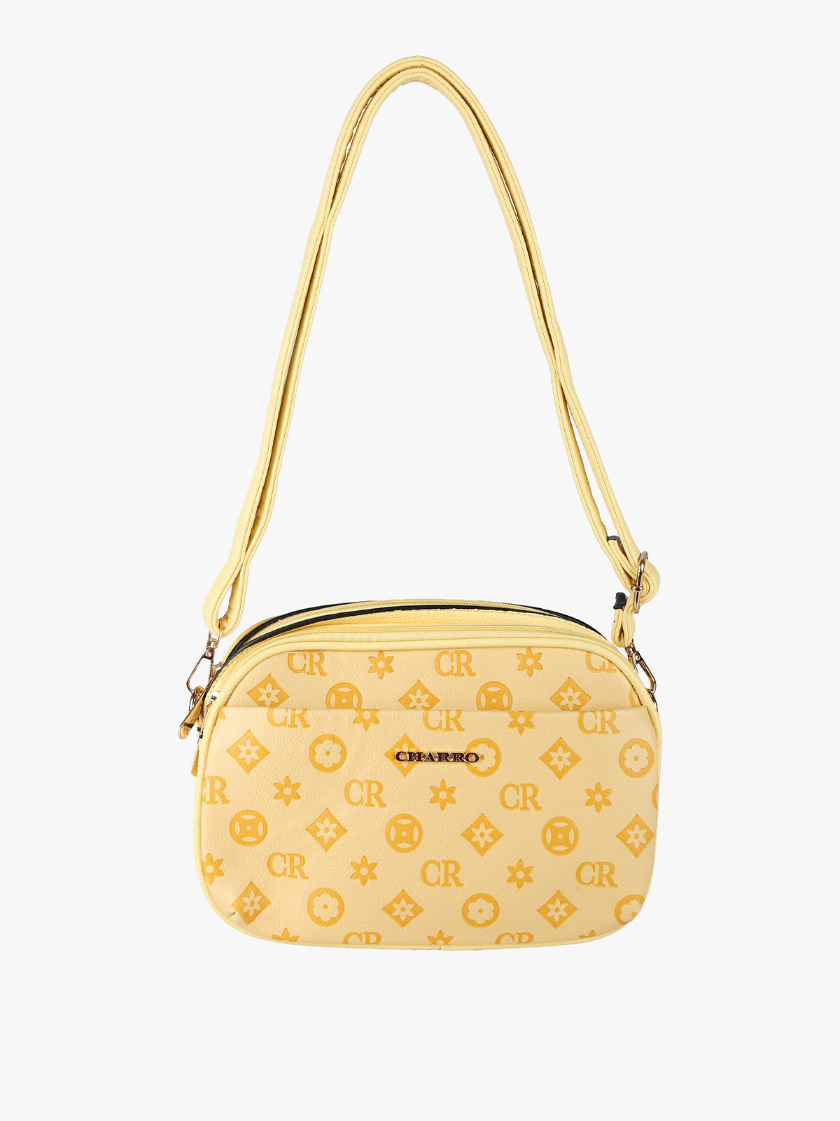 Borsa a tracolla con logo Charro — Giallo