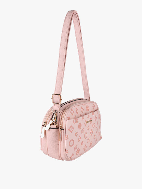 Borsa a tracolla con logo - rosa Charro