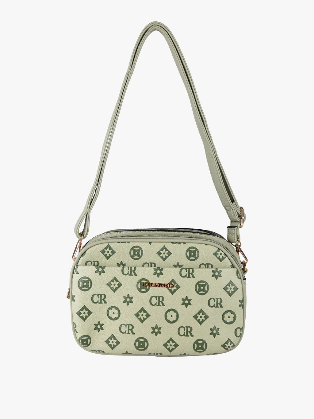 Borsa a tracolla con logo Charro — Verde chiaro