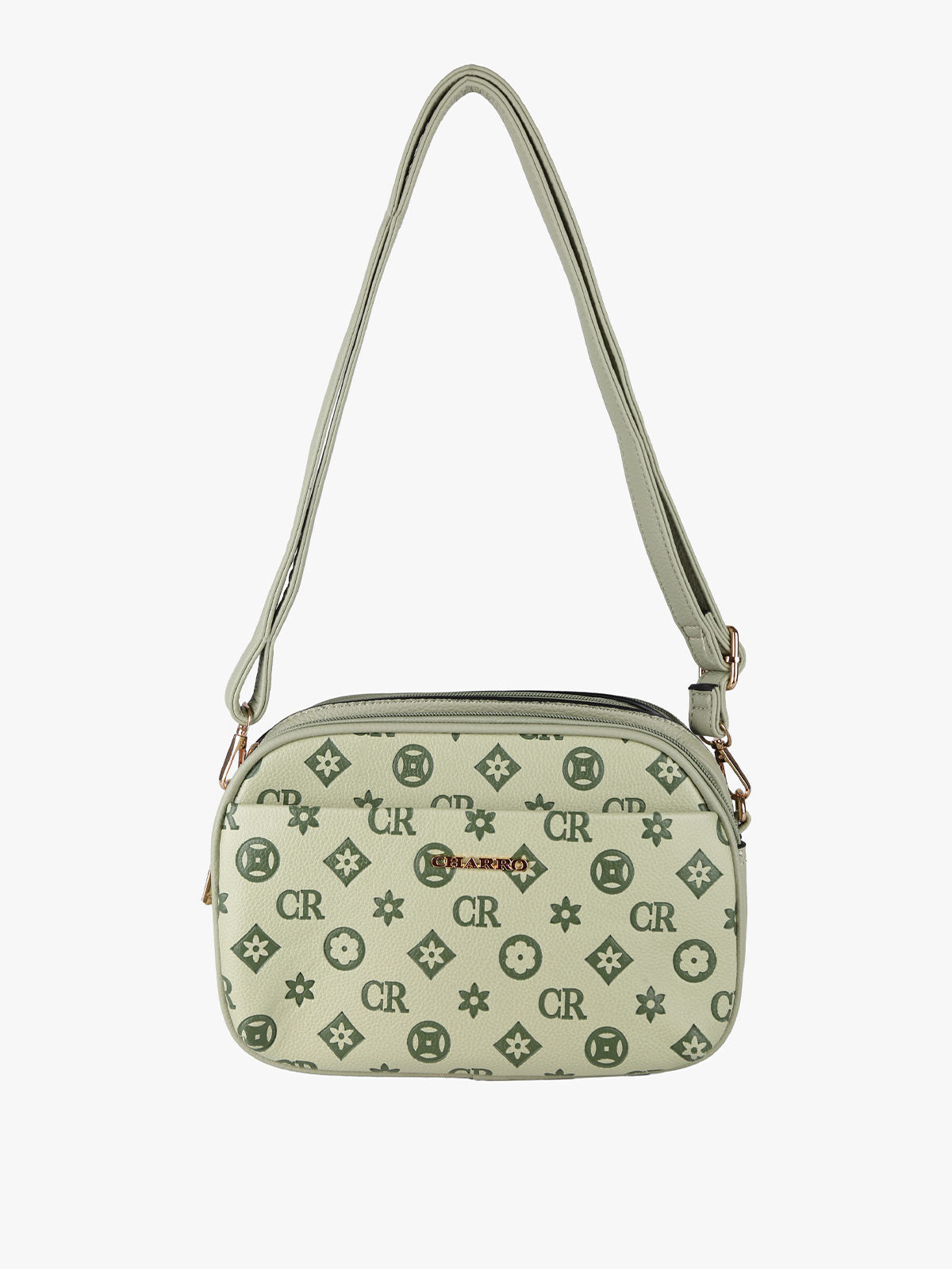 Borsa a tracolla con logo Charro — Verde chiaro