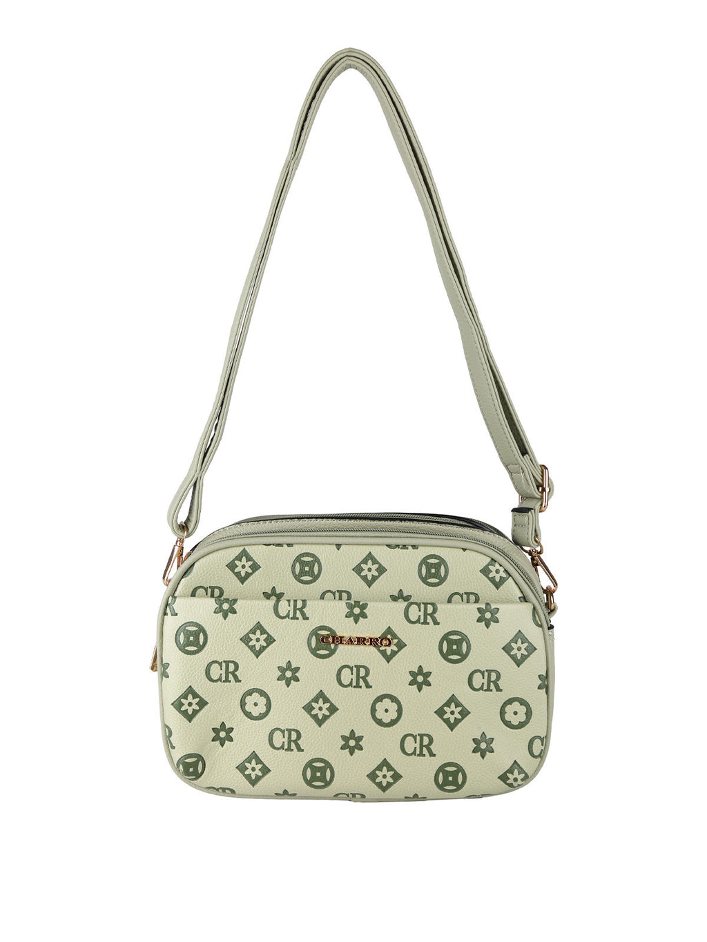 Borsa a tracolla con logo Charro — Verde chiaro