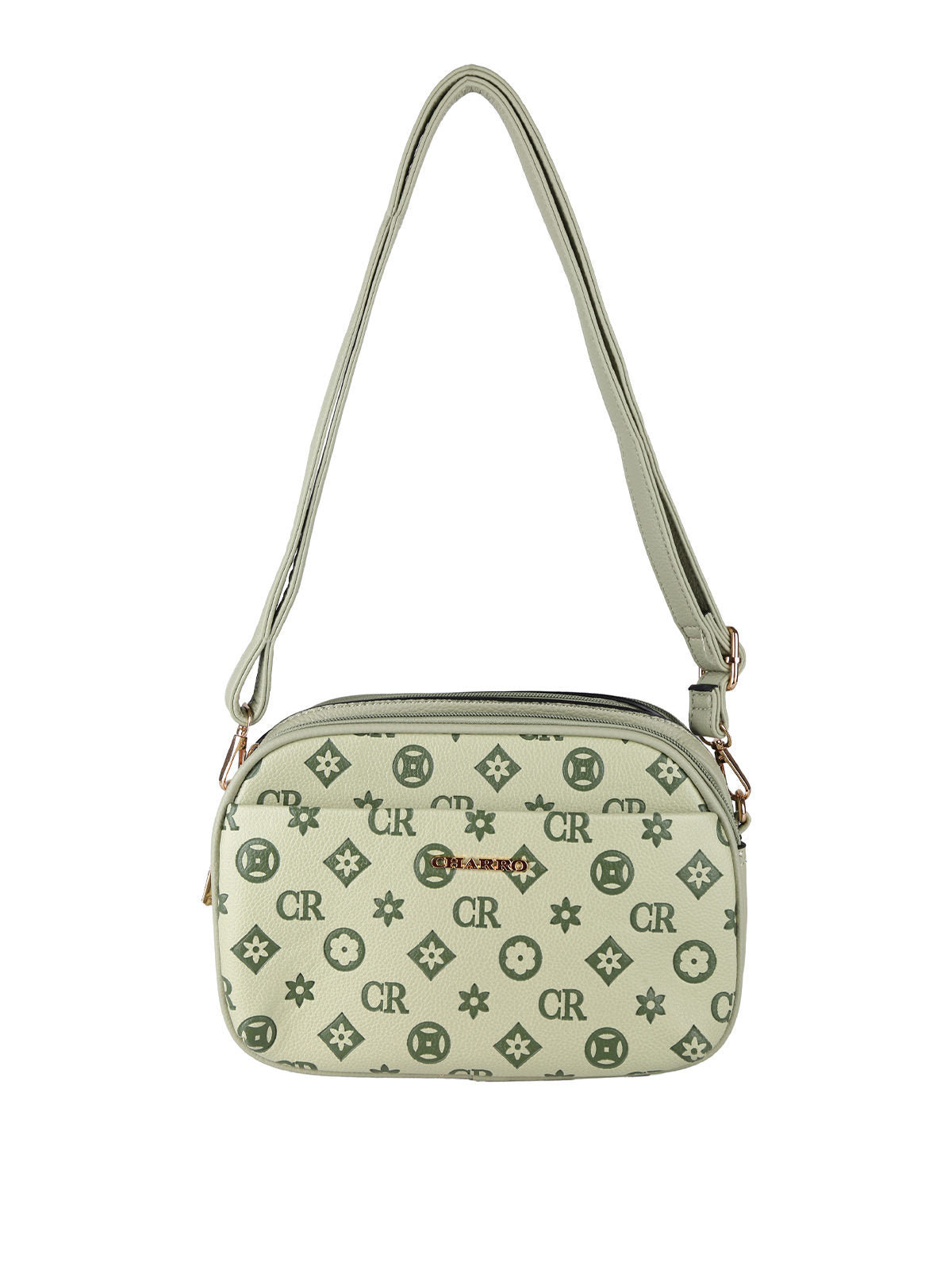 Borsa a tracolla con logo Charro — Verde chiaro