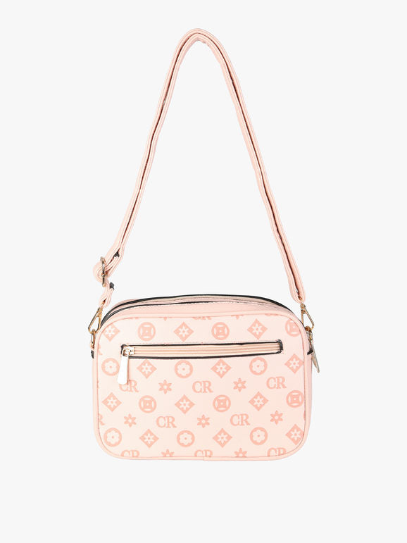 Borsa a tracolla con stampa monogramma Charro — Rosa - immagine 3