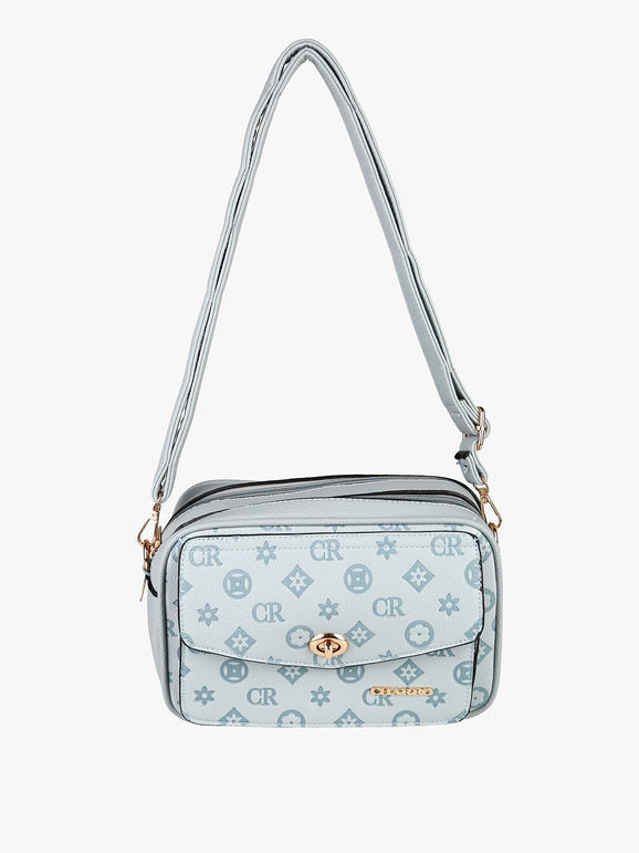 Borsa a tracolla con stampe Charro — Azzurro - immagine 1