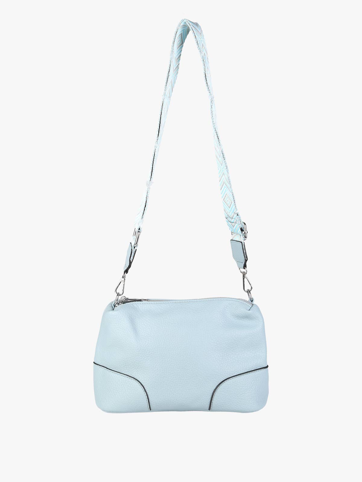 Borsa a tracolla in ecopelle Solada — Azzurro