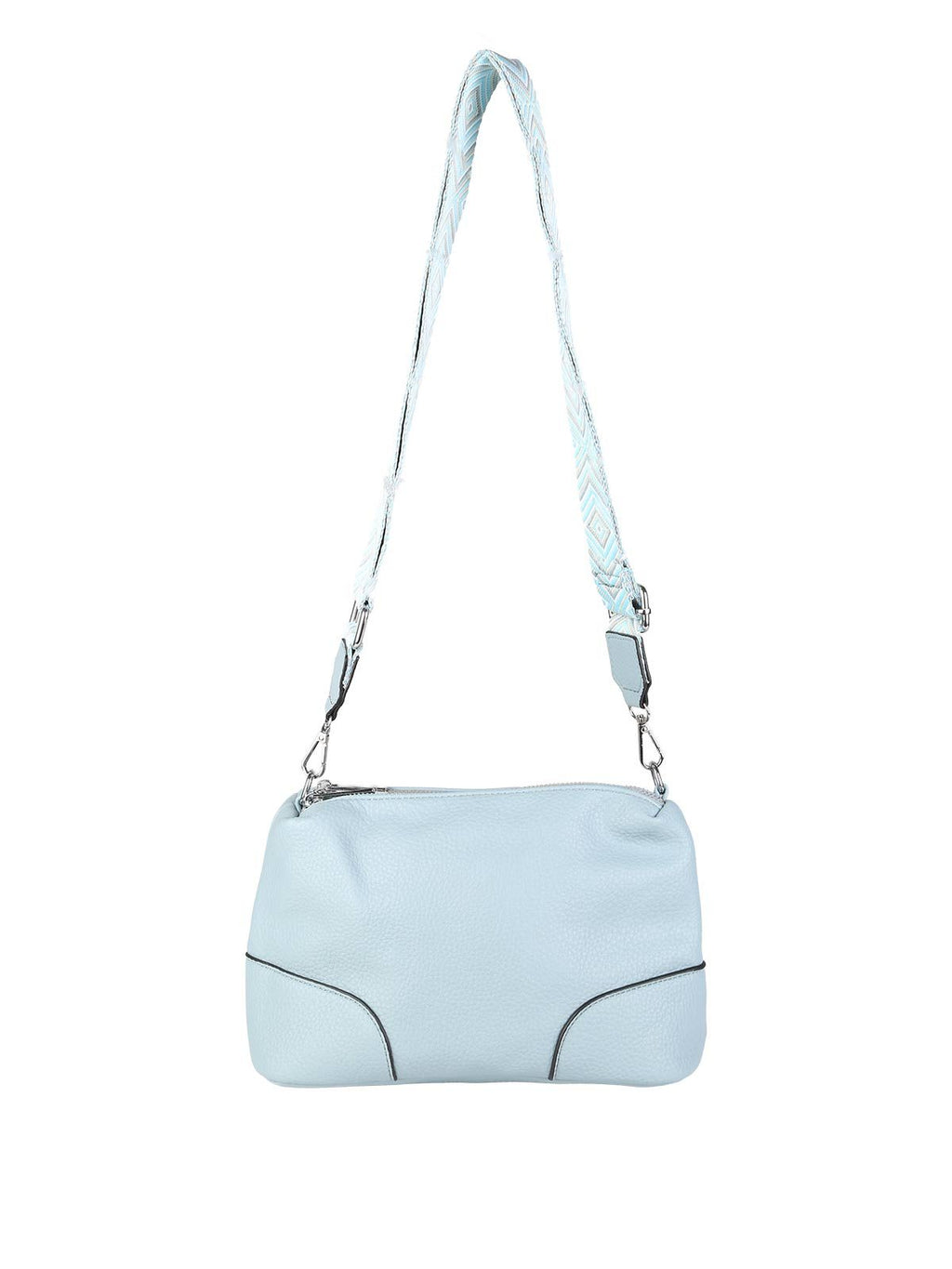 Borsa a tracolla in ecopelle Solada — Azzurro