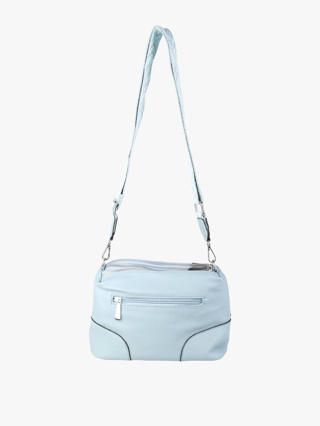 Borsa a tracolla in ecopelle Solada — Azzurro