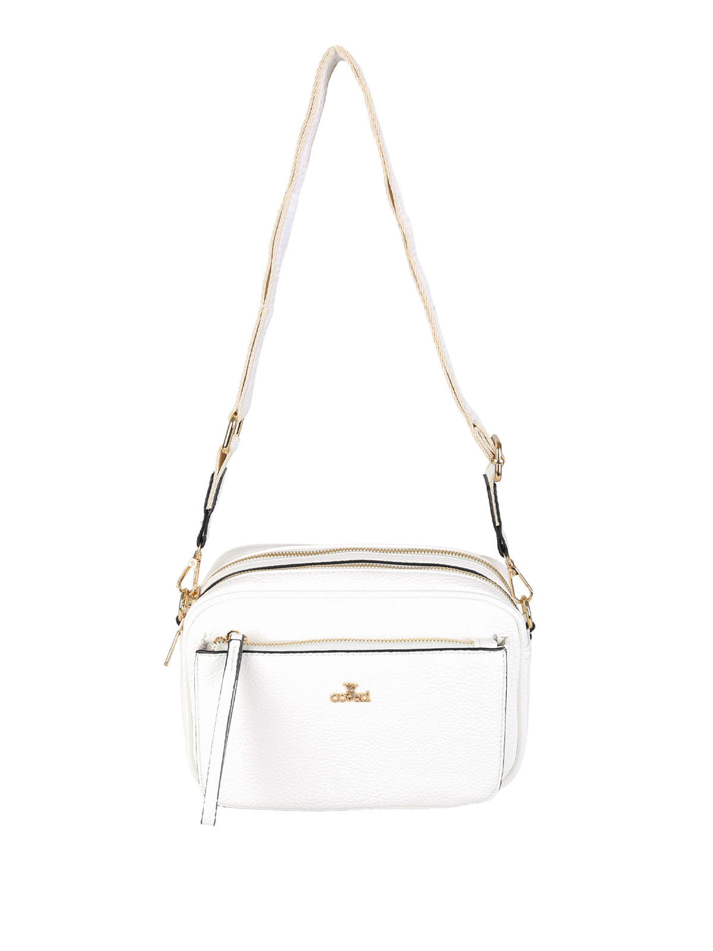 Borsa a tracolla in ecopelle You Young Coveri — Bianco