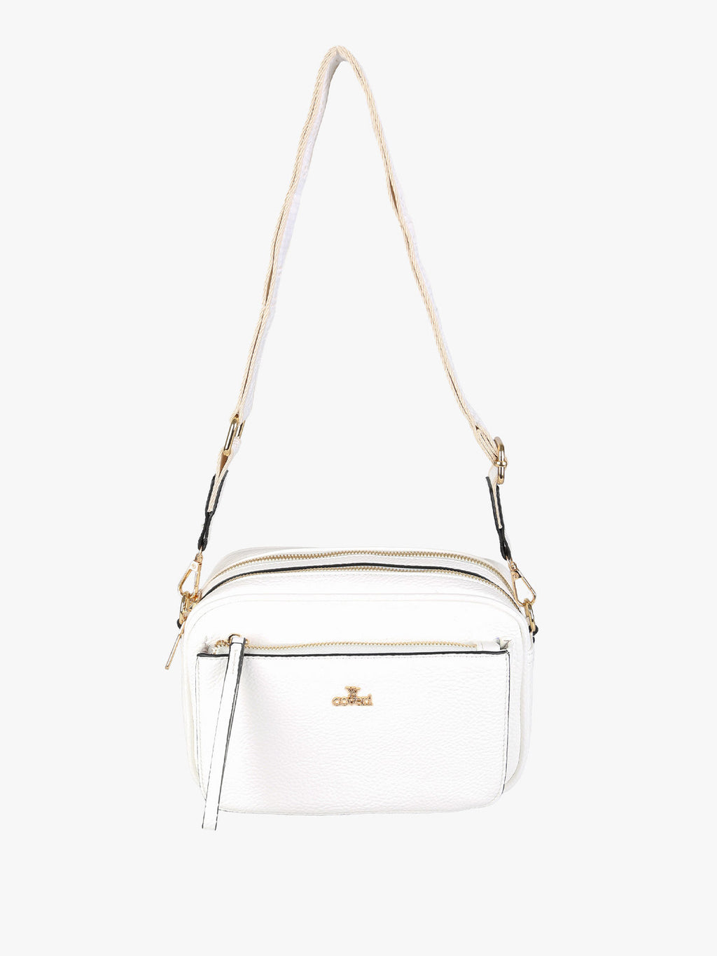 Borsa a tracolla in ecopelle You Young Coveri — Bianco