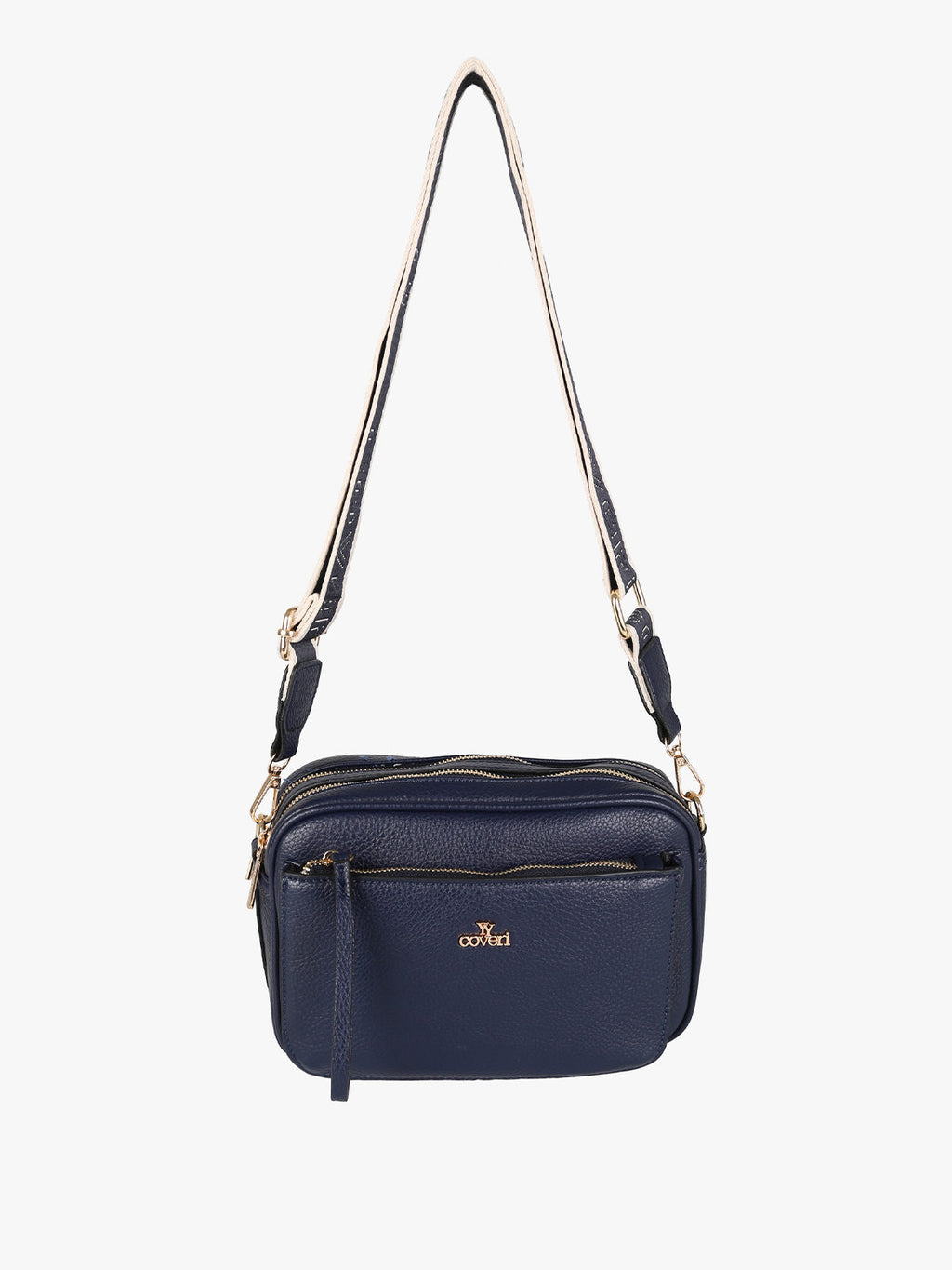 Borsa a tracolla in ecopelle You Young Coveri — Blu scuro