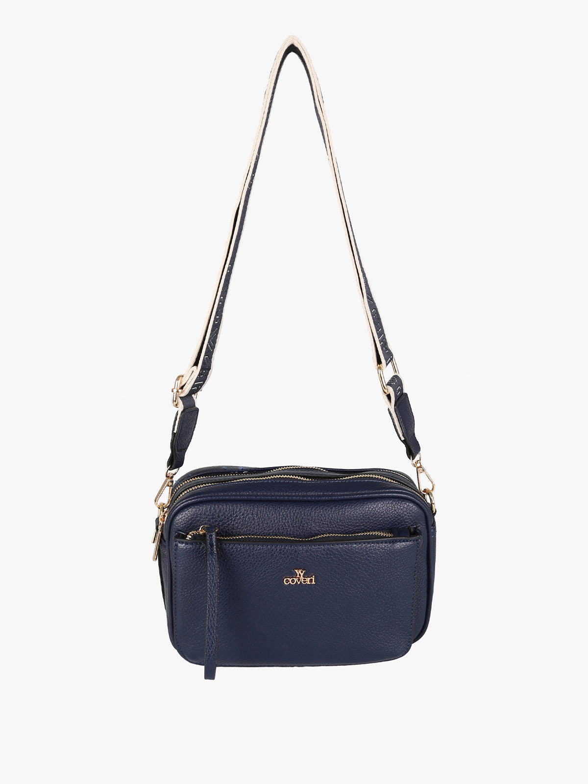 Borsa a tracolla in ecopelle You Young Coveri — Blu scuro