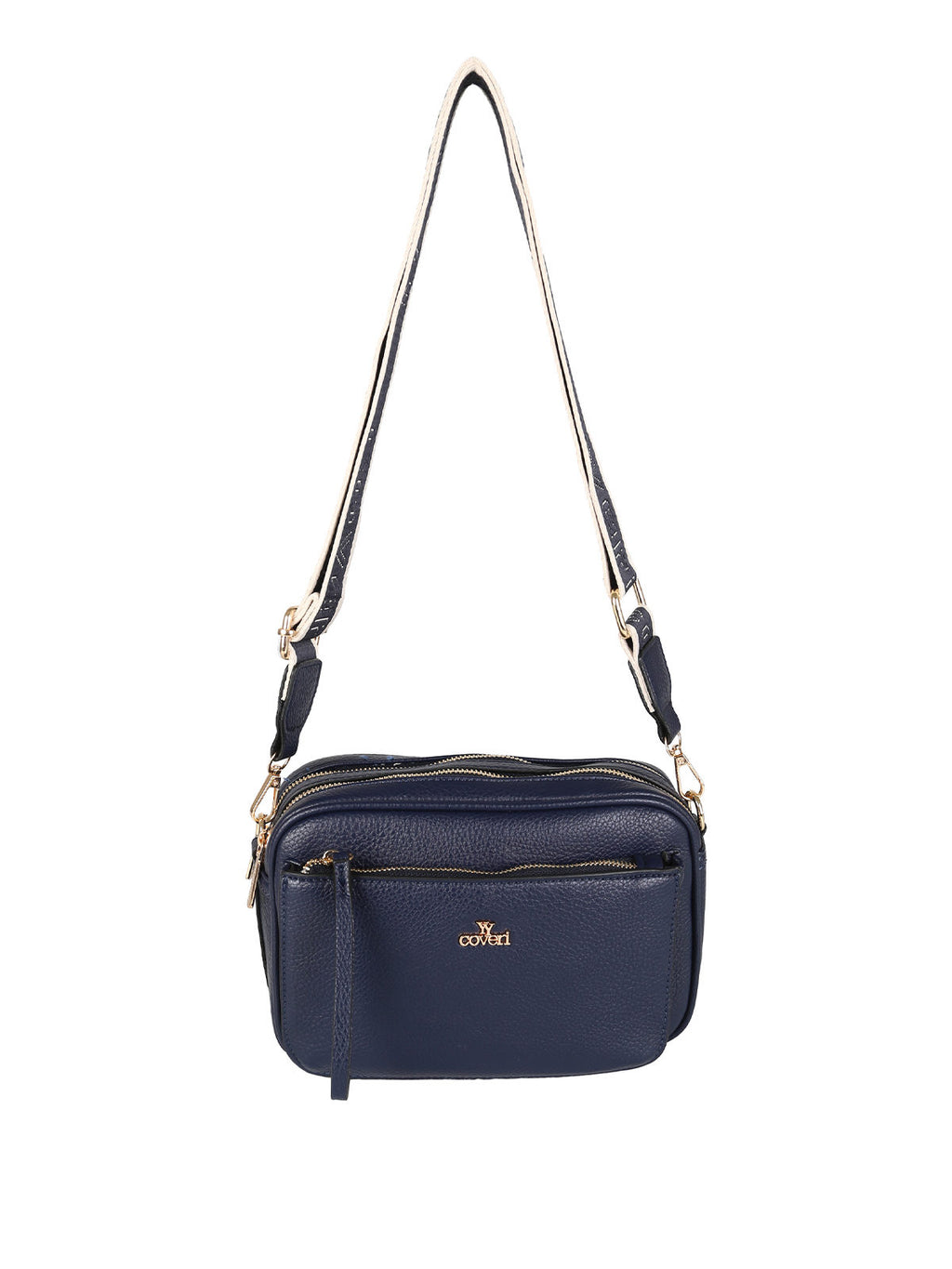 Borsa a tracolla in ecopelle You Young Coveri — Blu scuro